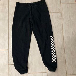 Vans black sweatpants with checkered print size Medium